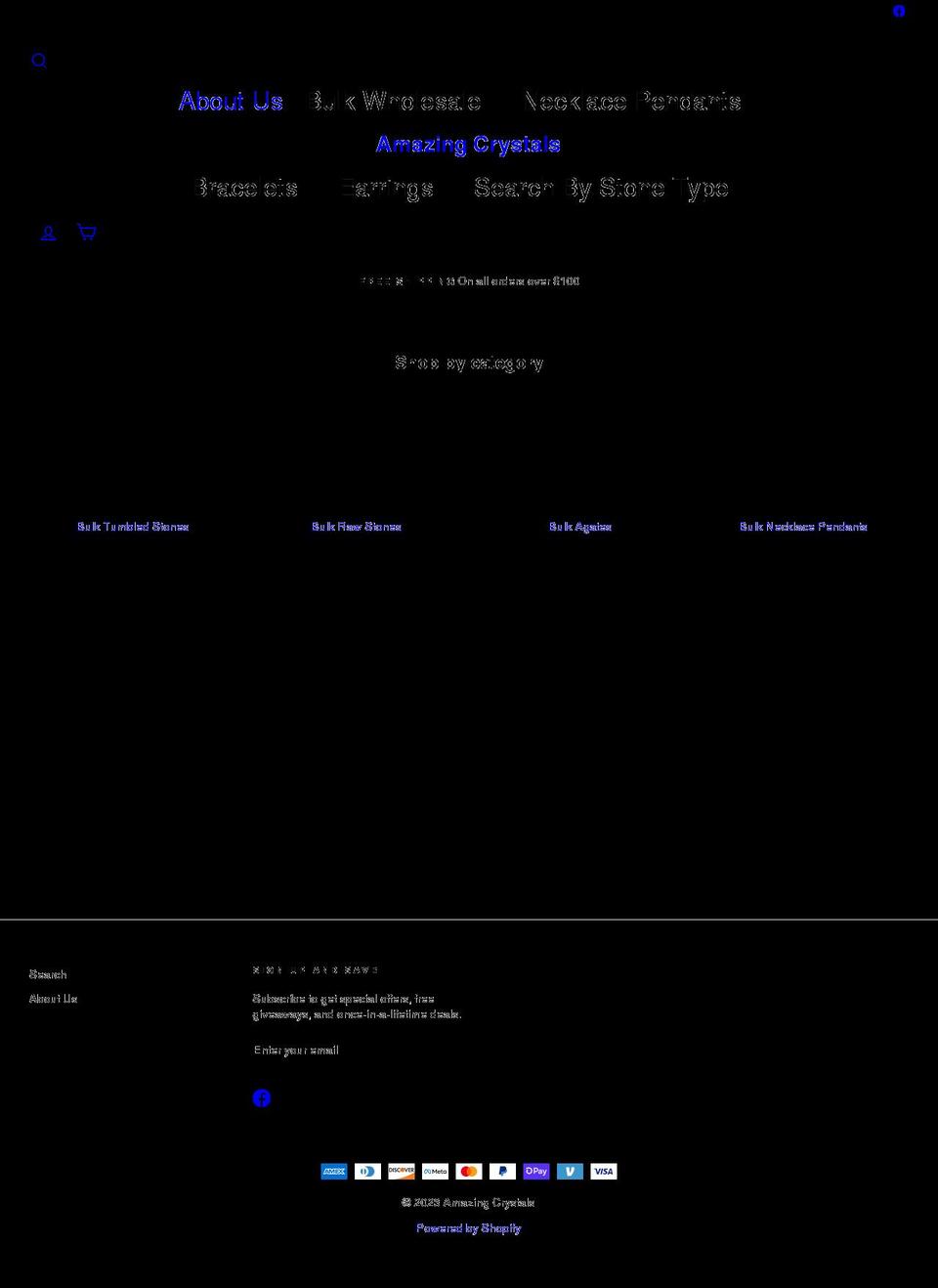 amazingcrystals.com shopify website screenshot