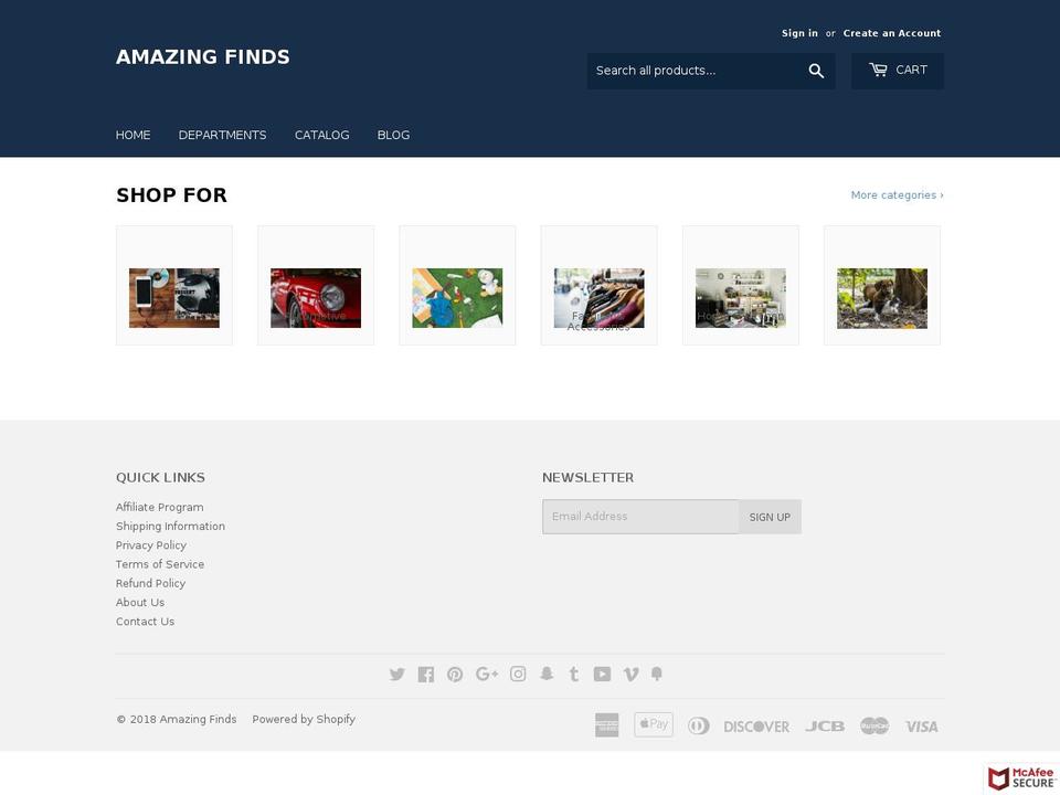 amazingfinds.store shopify website screenshot