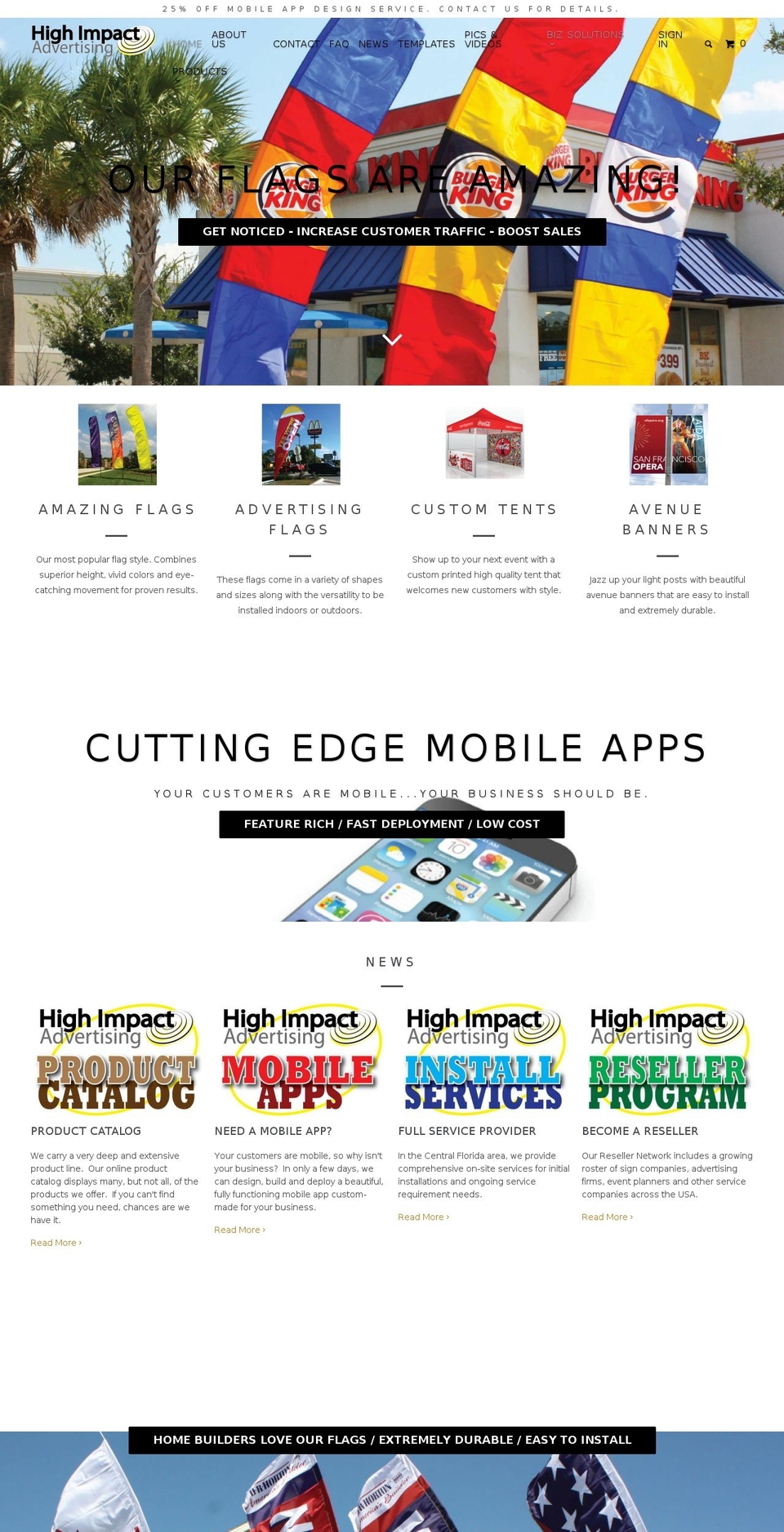 amazingflags.net shopify website screenshot