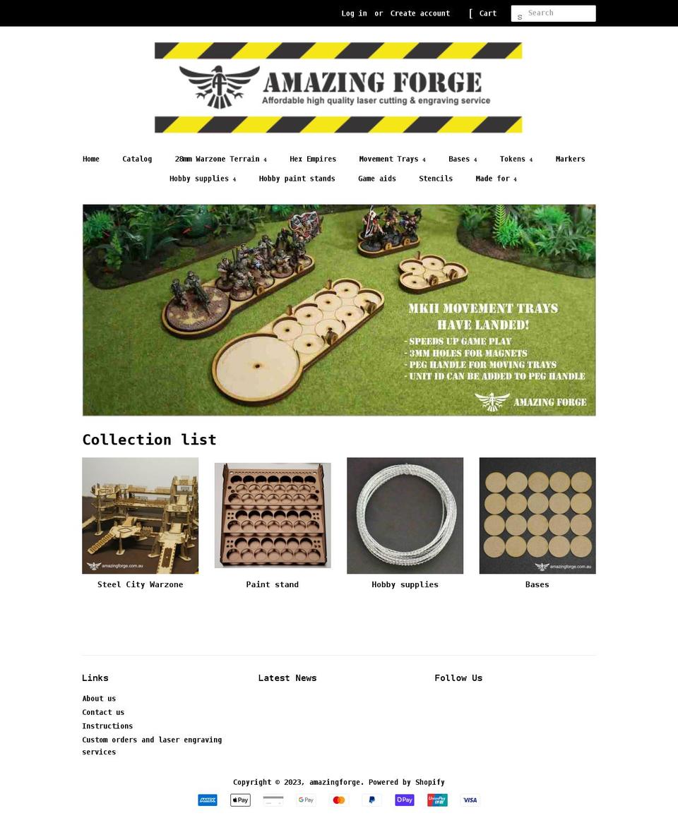 amazingforge.com.au shopify website screenshot