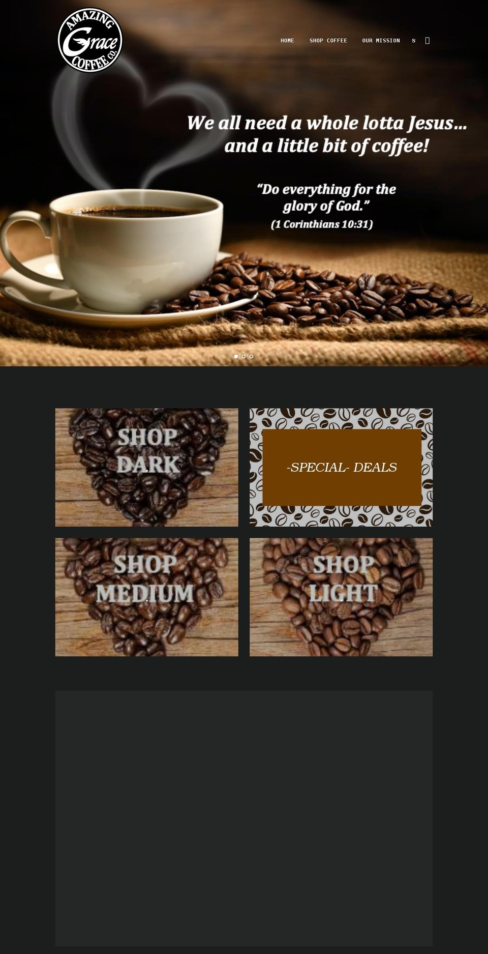 amazinggrace.coffee shopify website screenshot