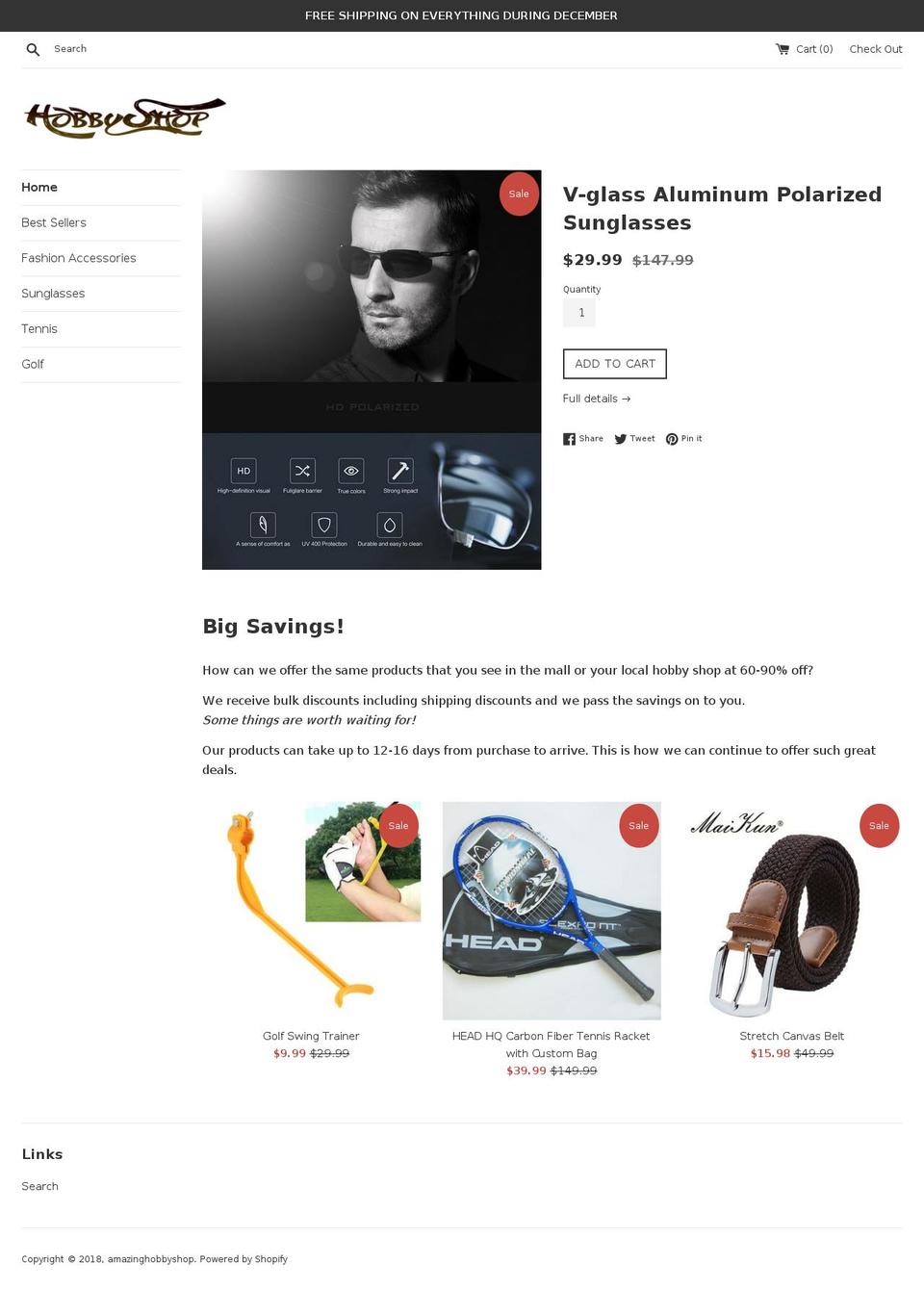 amazinghobbystore.com — Shopify storefront screenshot