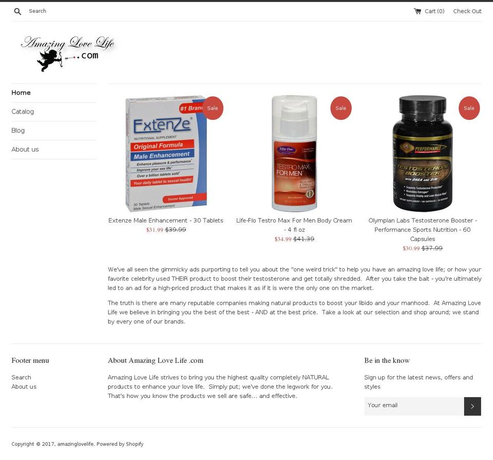 amazinglovelife.com shopify website screenshot