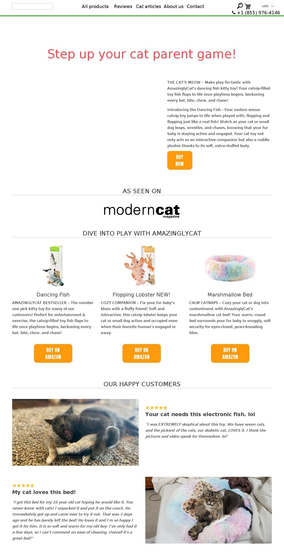amazinglycat.myshopify.com — Shopify storefront screenshot