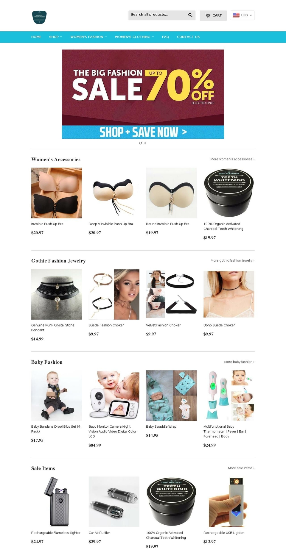 amazingmanufacturer.com shopify website screenshot