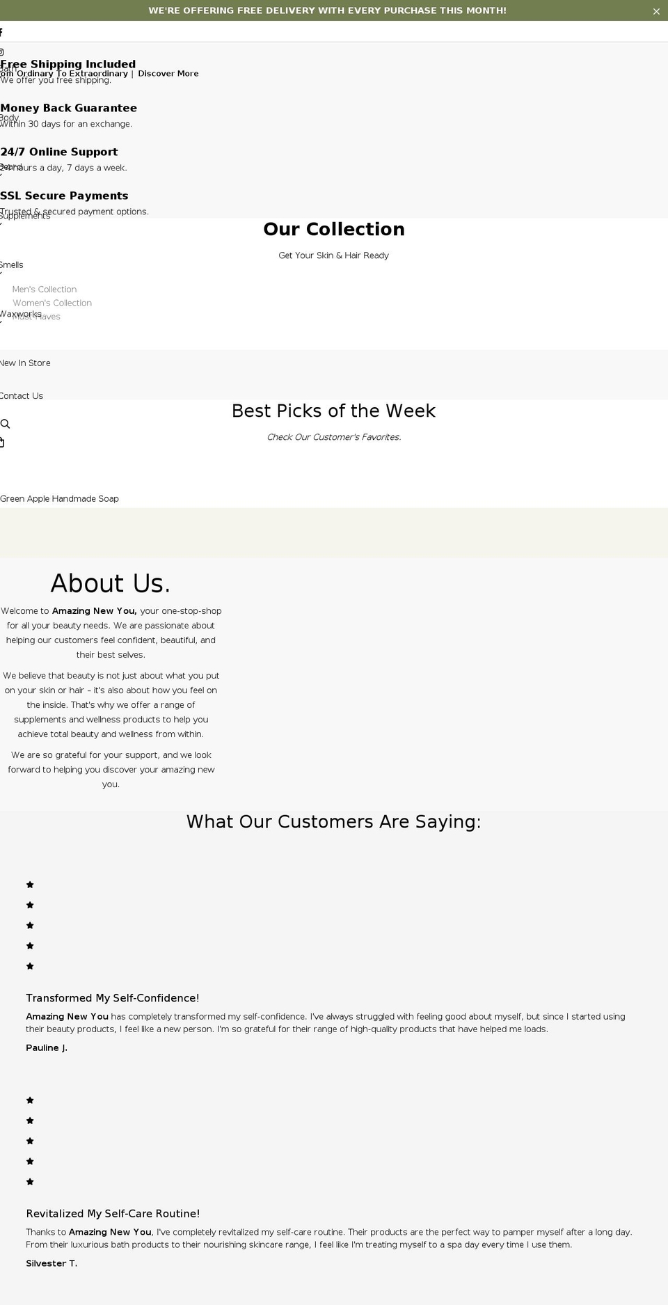 amazingnewyou.net shopify website screenshot