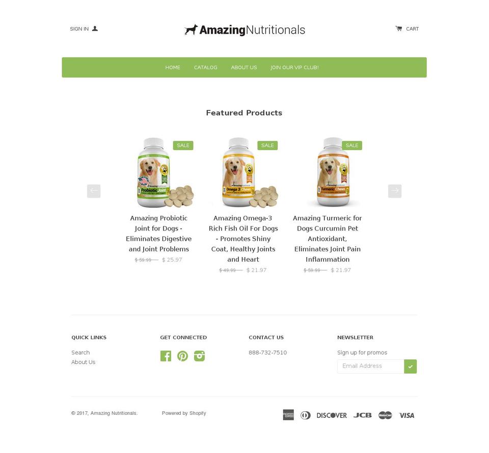 amazingnutritionals.com shopify website screenshot