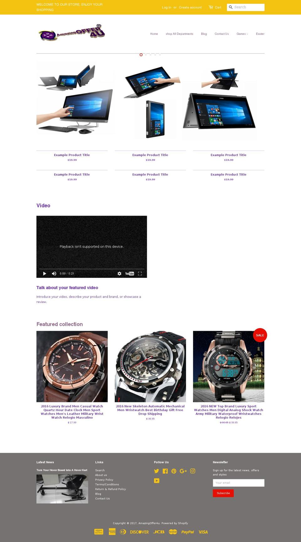 amazingoffer4u.com shopify website screenshot