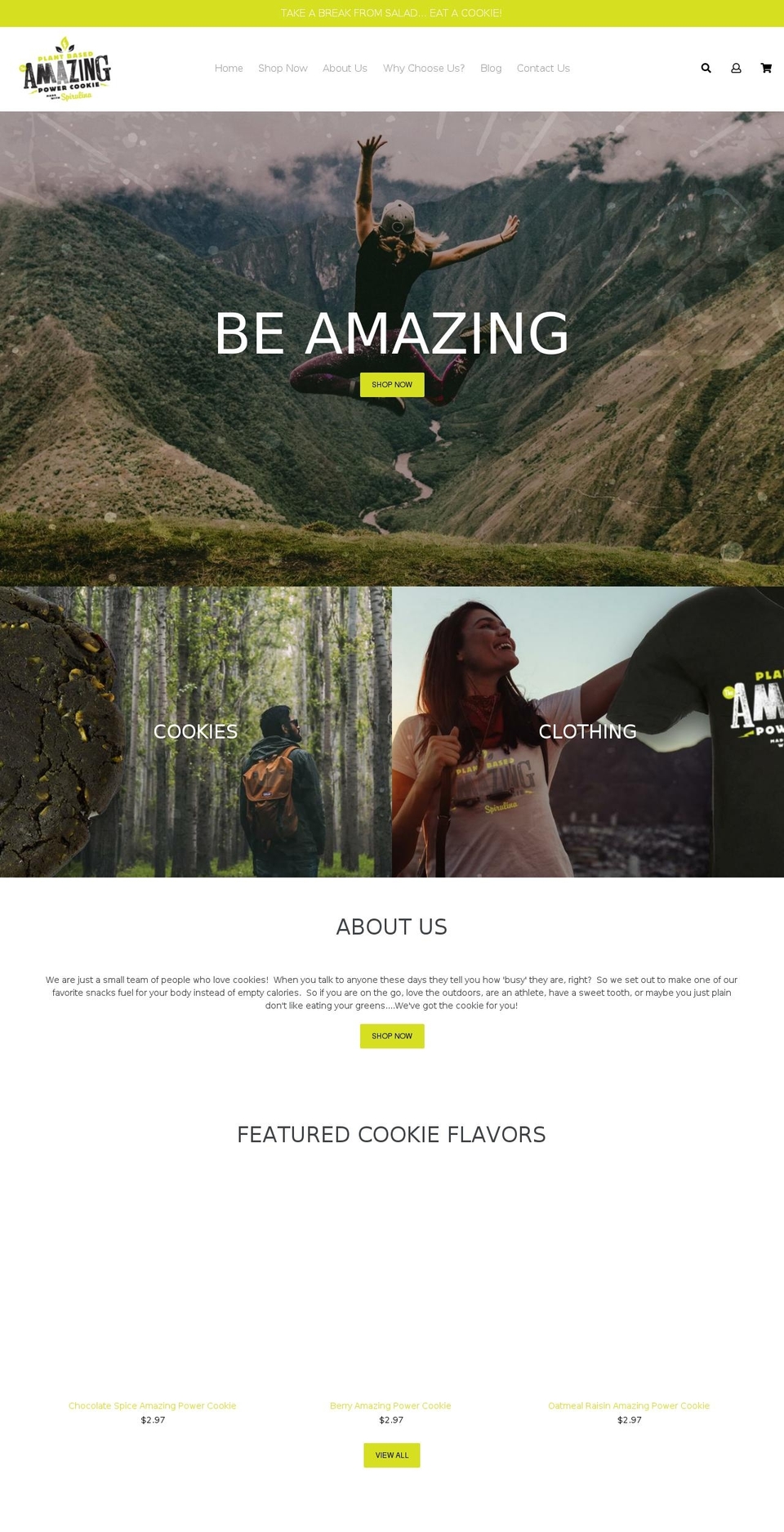 amazingpowercookie.com — Shopify storefront screenshot