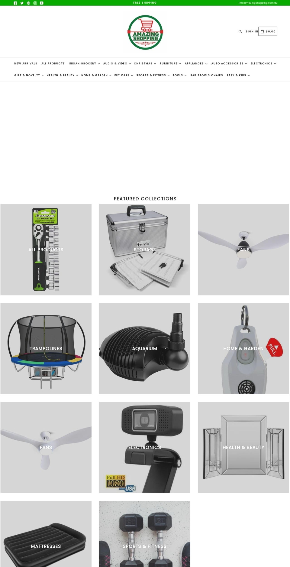 amazingshopping.com.au shopify website screenshot