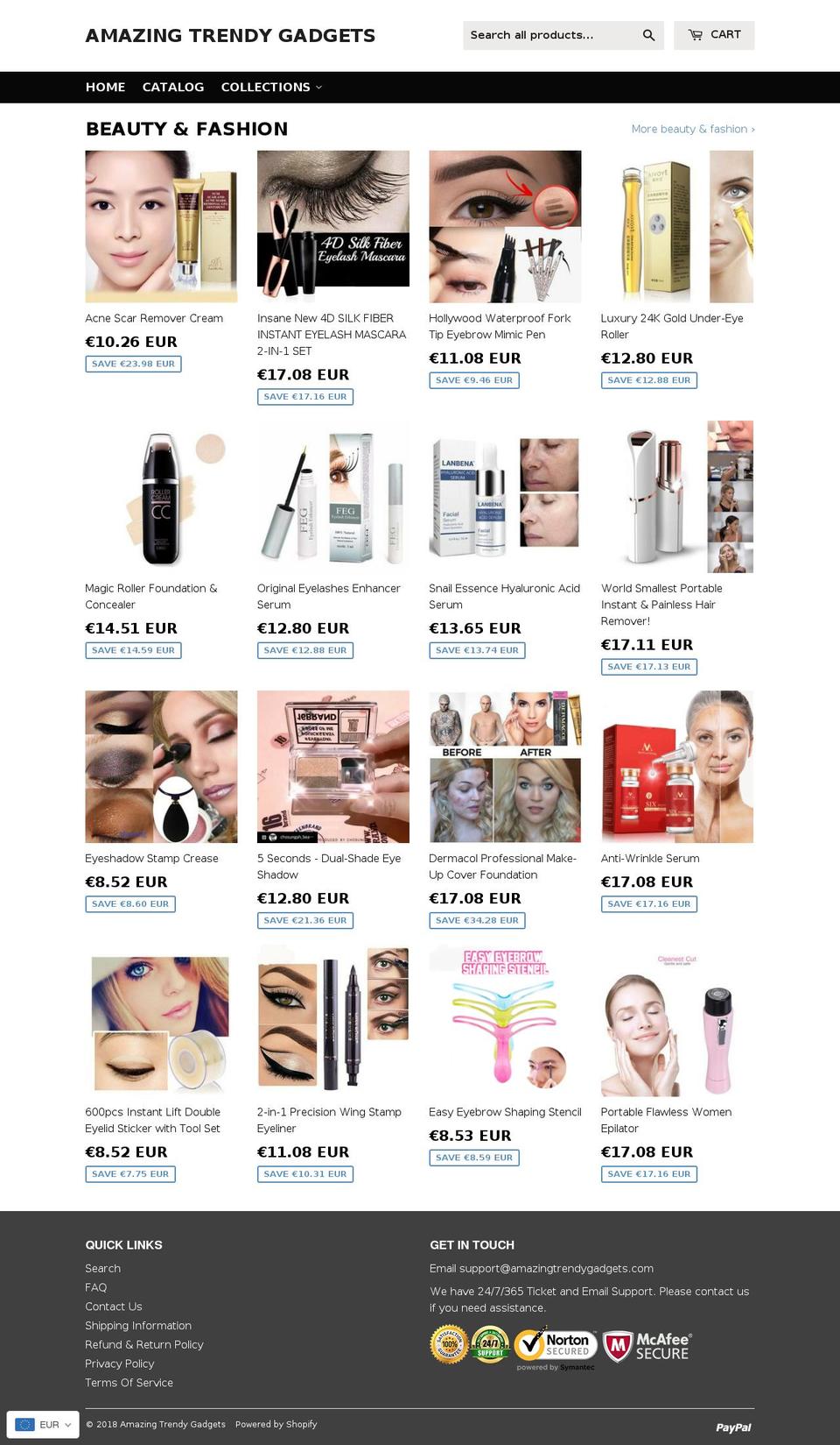 amazingtrendygadgets.com — Shopify storefront screenshot