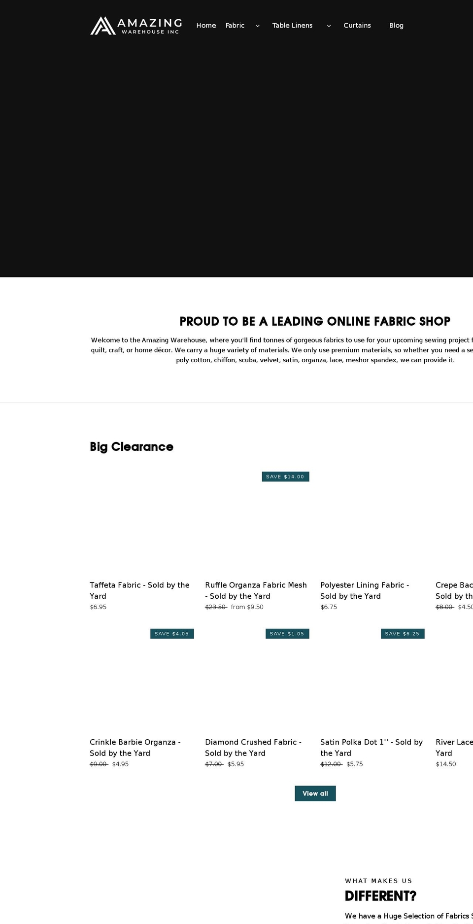 amazingwarehouseinc.com shopify website screenshot