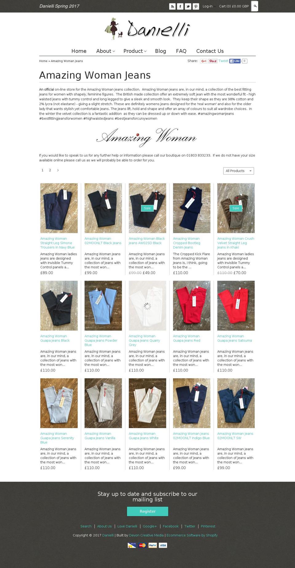 amazingwomanjeans.com shopify website screenshot