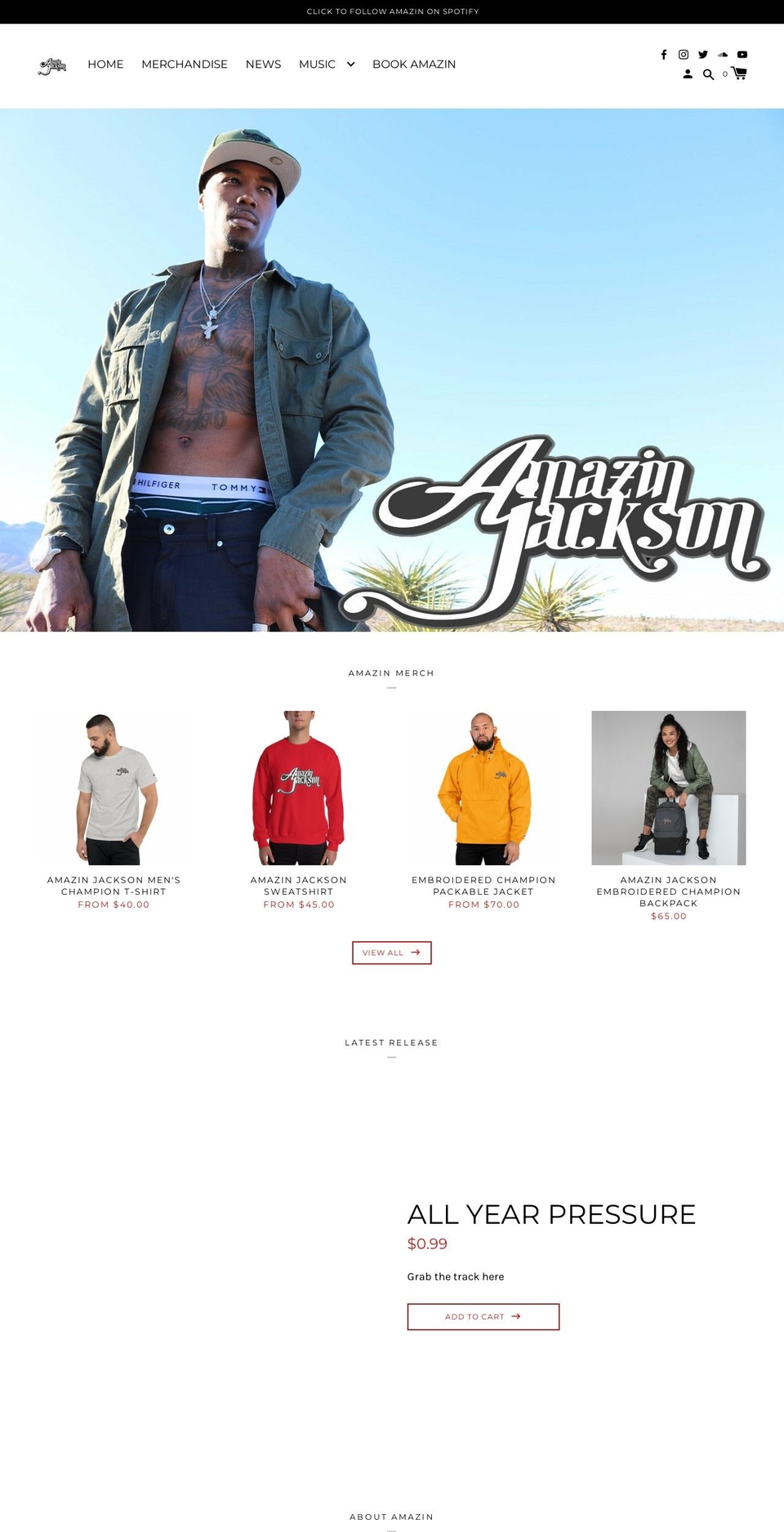 amazinjackson.com — Shopify storefront screenshot
