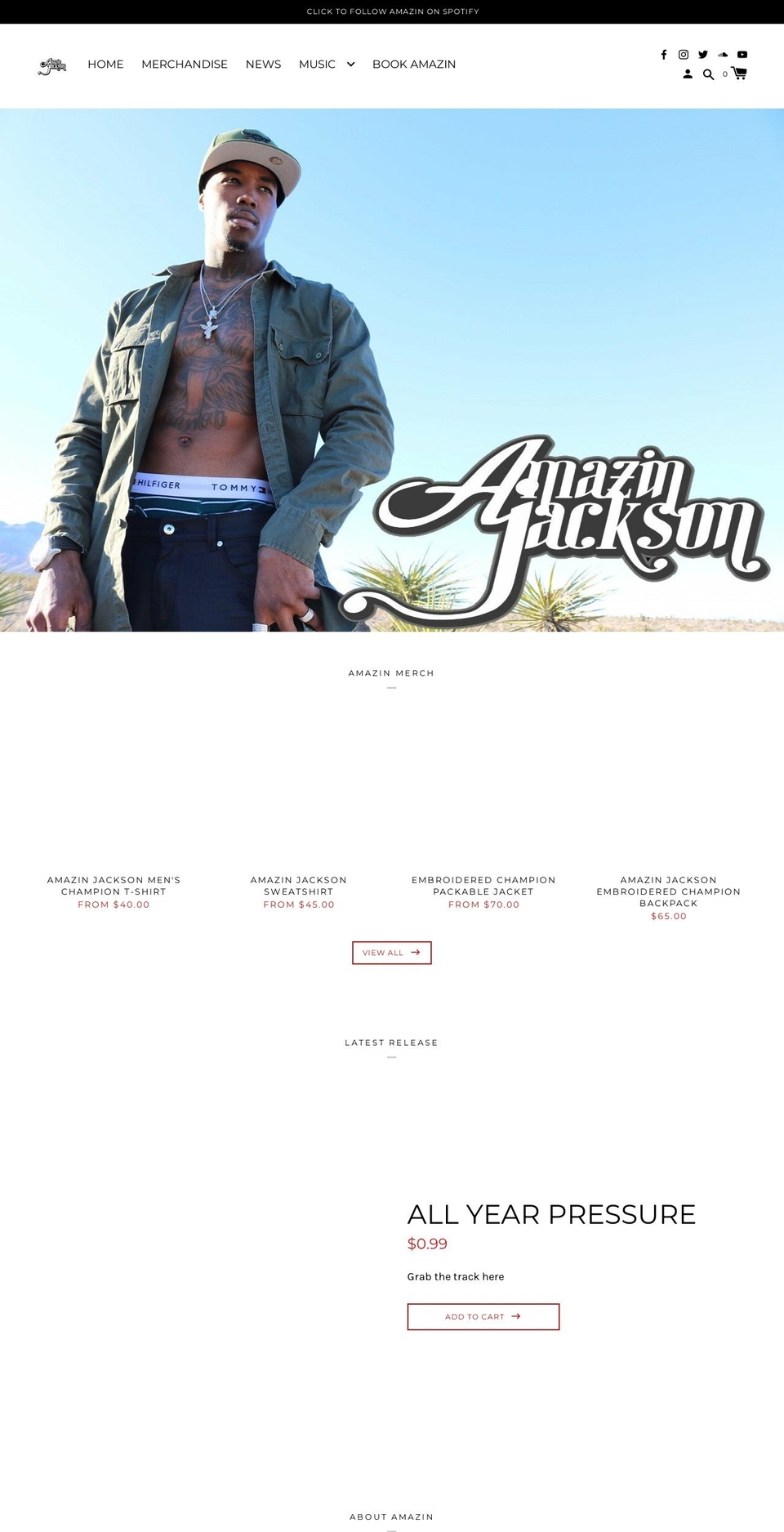 amazinjackson.info shopify website screenshot