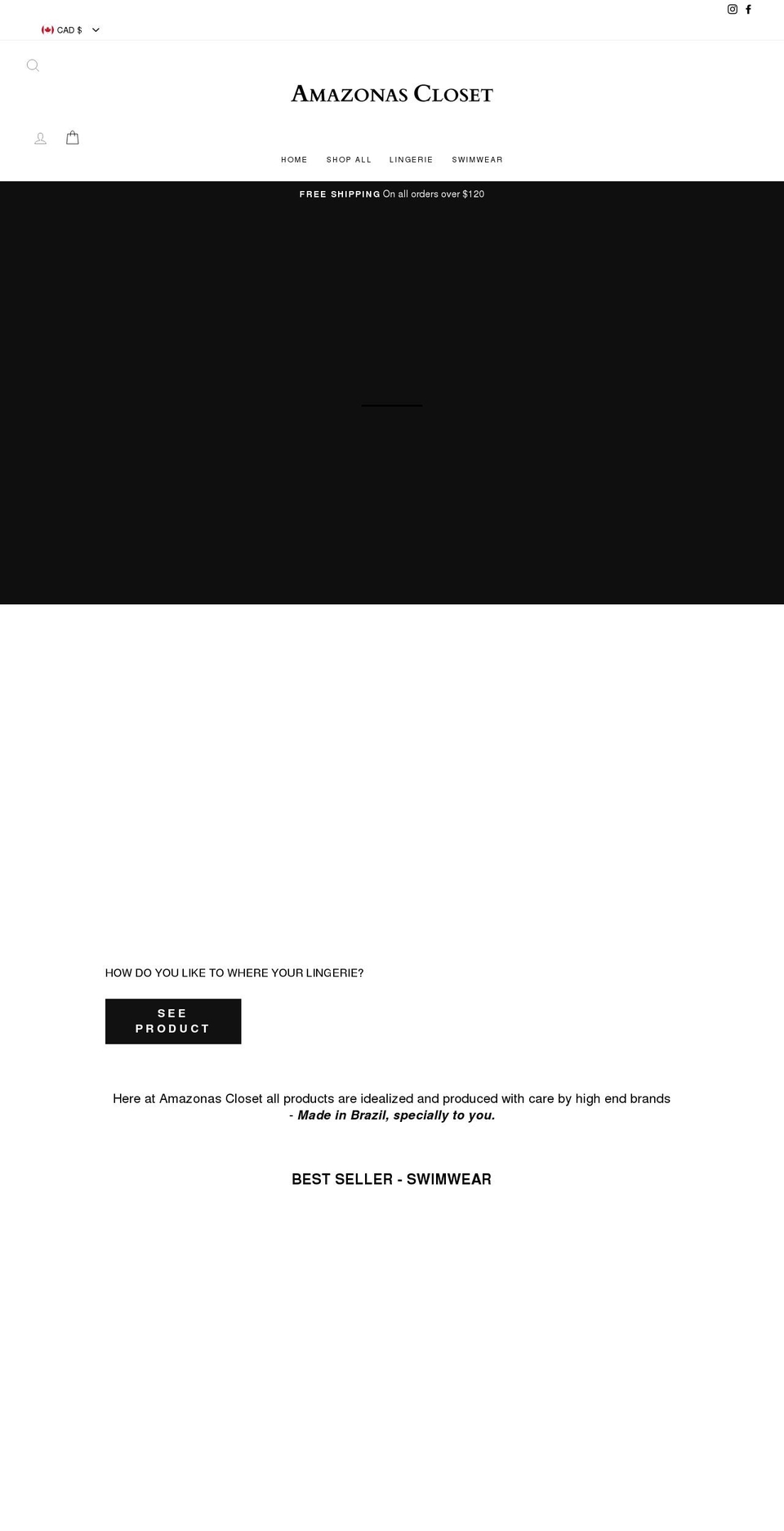 amazonascloset.com shopify website screenshot