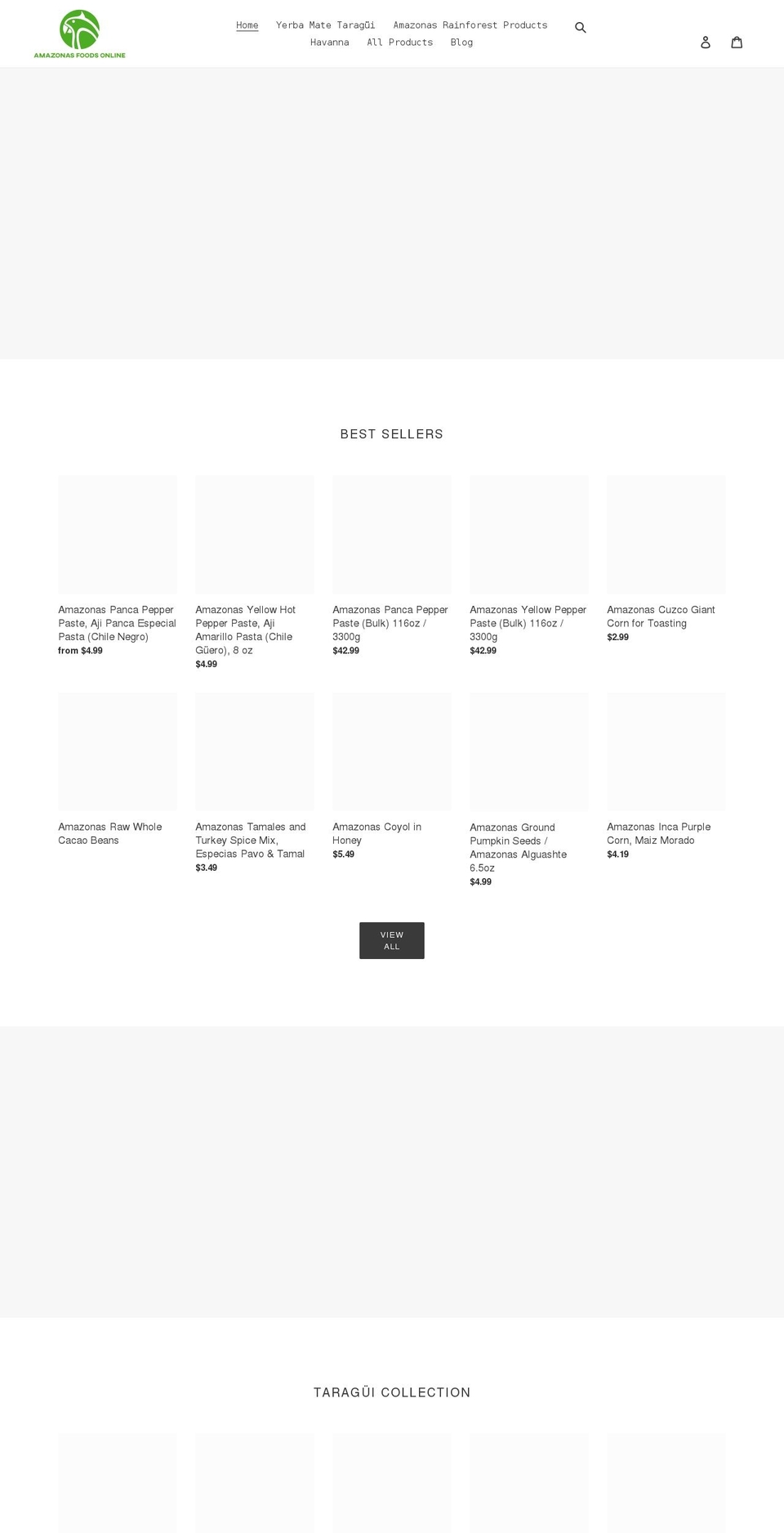 amazonasfoods.com shopify website screenshot