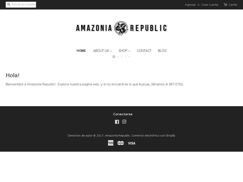 amazoniarepublic.com shopify website screenshot