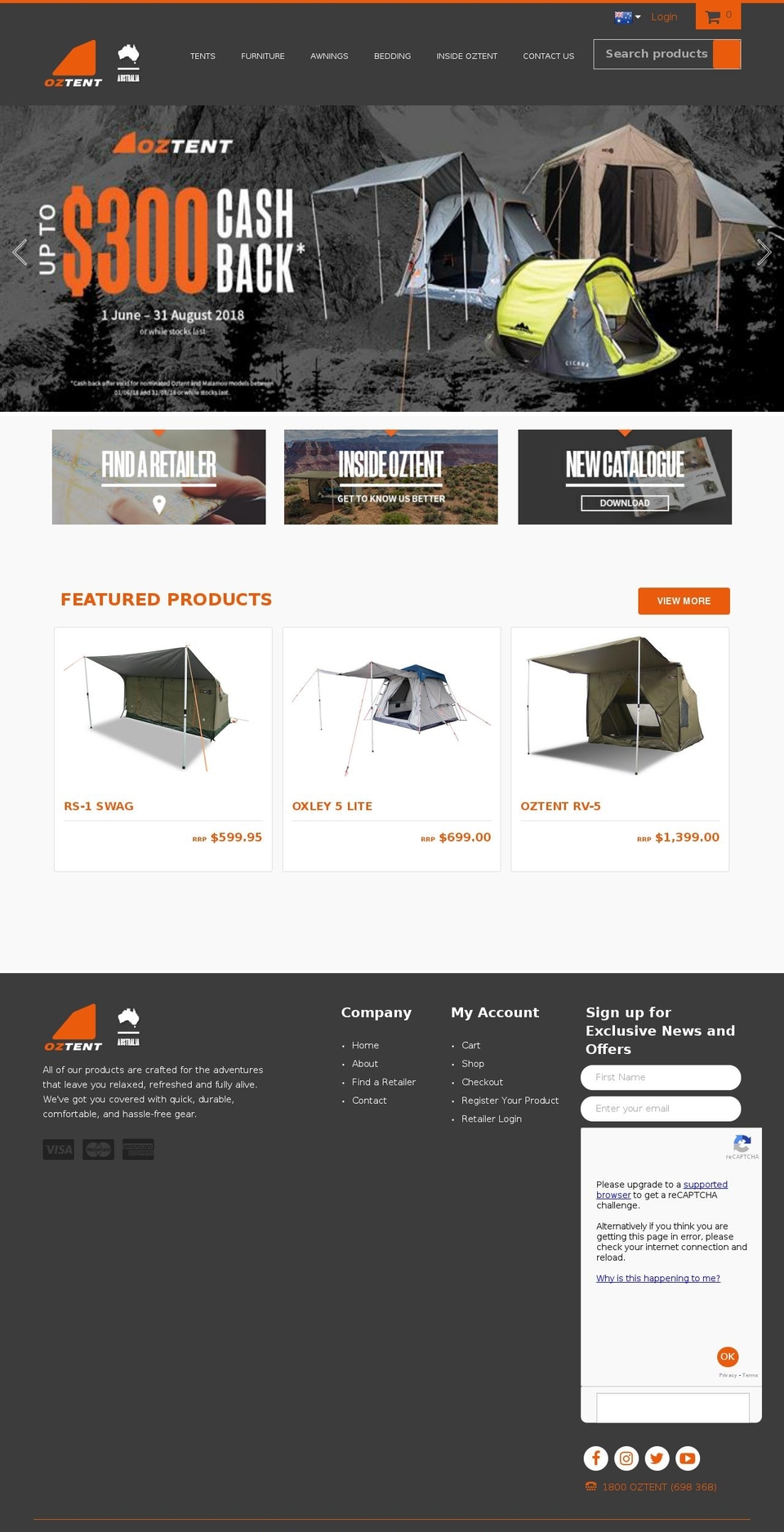 amazonoutdoors.com.au shopify website screenshot