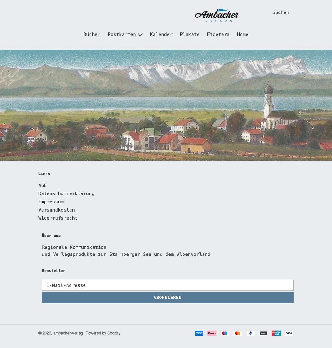 ambacher-verlag.store shopify website screenshot