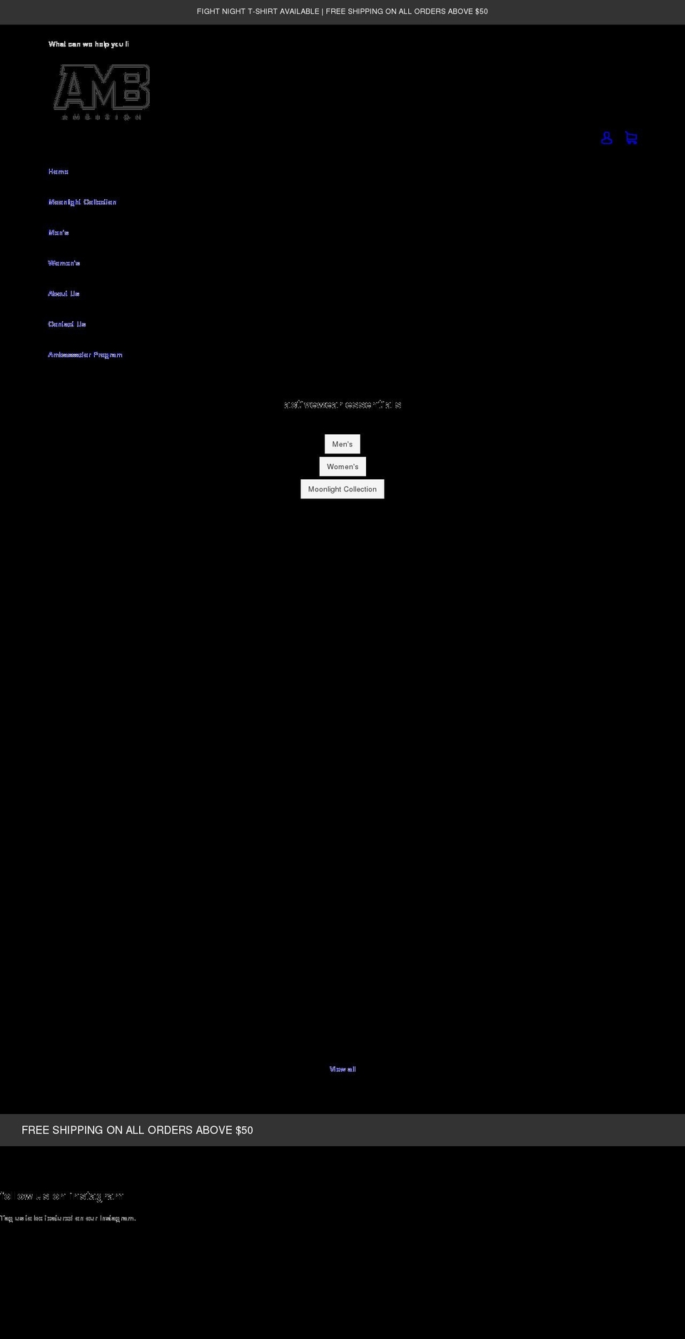 ambambition.com shopify website screenshot