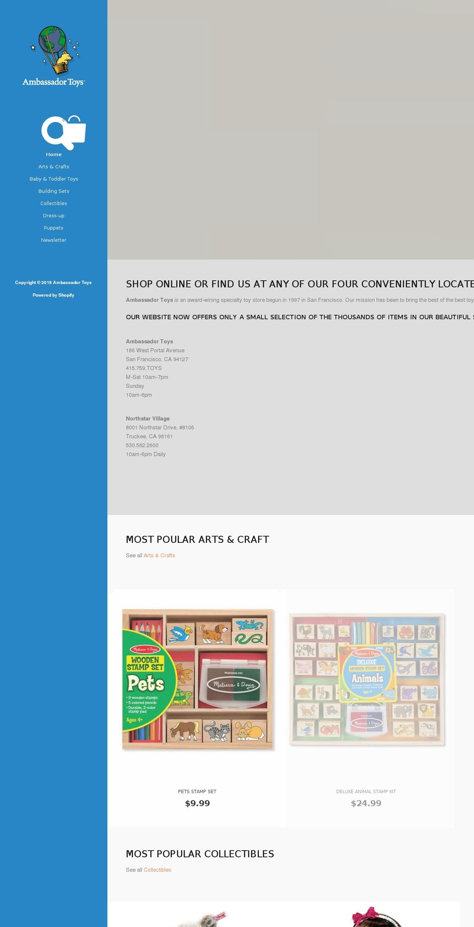ambassadortoys.com — Shopify storefront screenshot