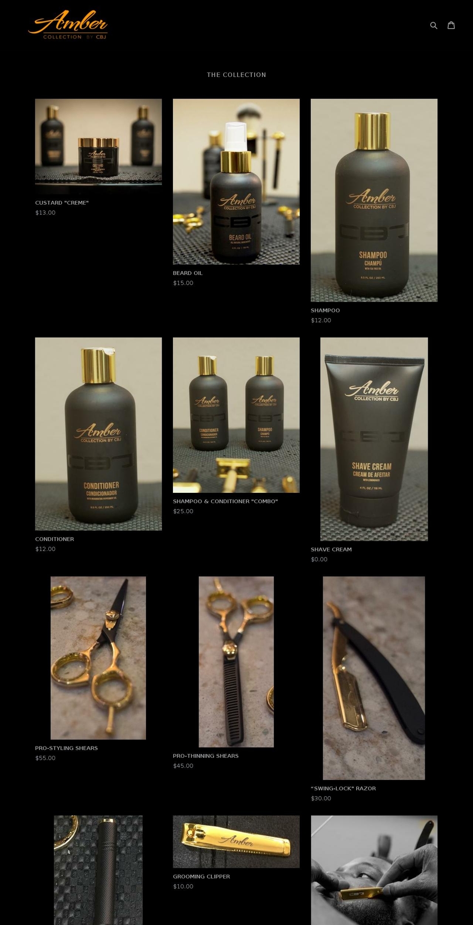 amber-collection.com — Shopify storefront screenshot