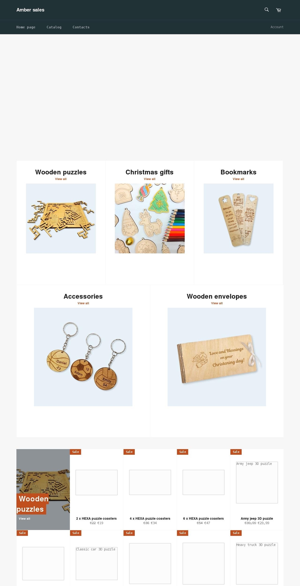 amber-sales.com shopify website screenshot