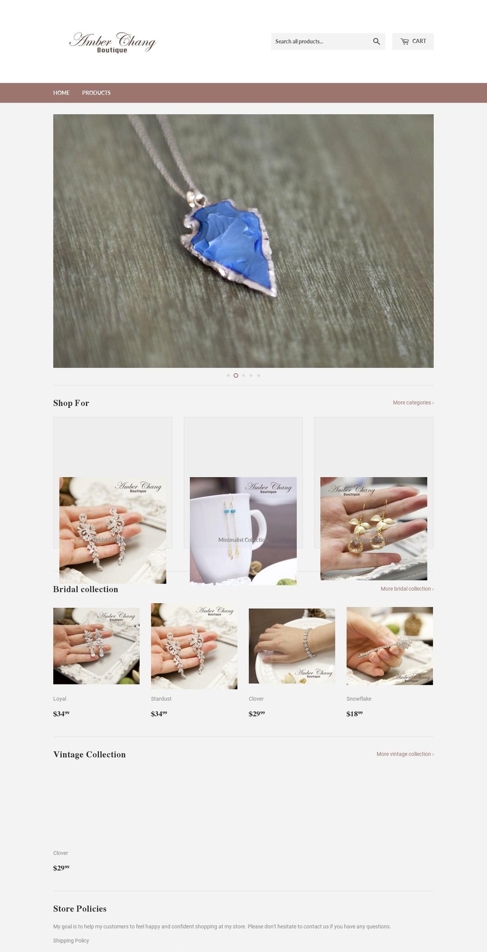 amberchangboutique.com — Shopify storefront screenshot