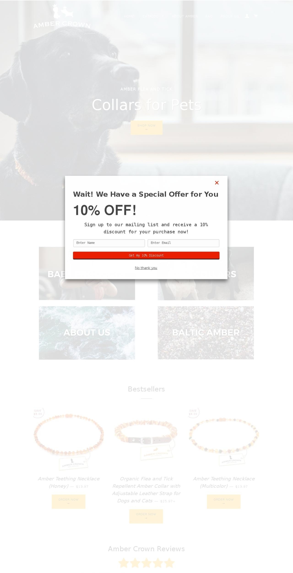 ambercrown.com shopify website screenshot