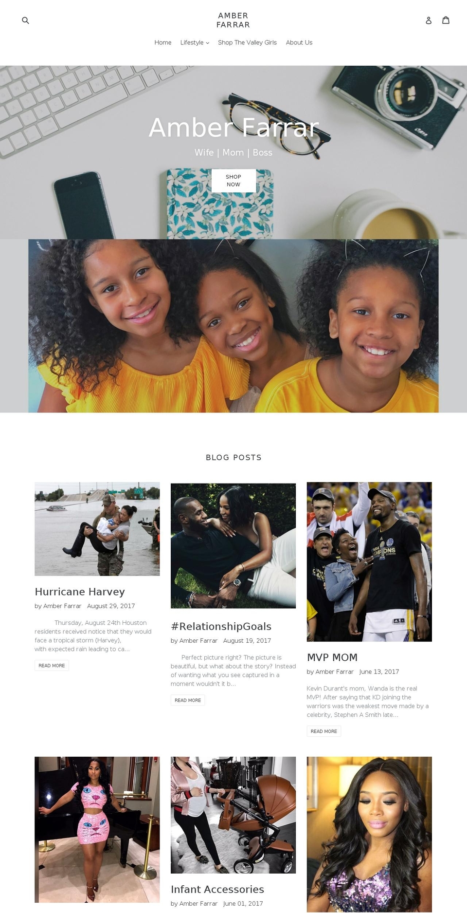 amberfarrar.com — Shopify storefront screenshot