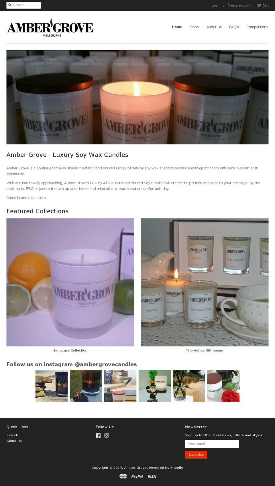 ambergrove.com.au shopify website screenshot