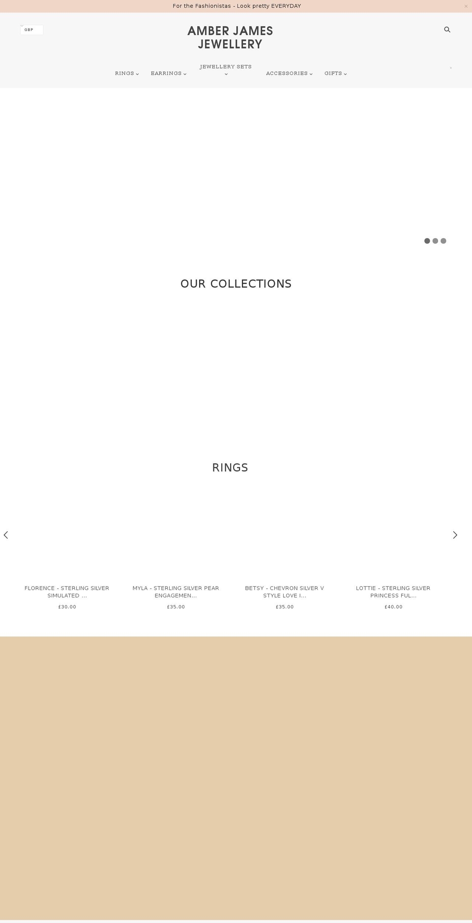 amberjamesjewellery.com shopify website screenshot