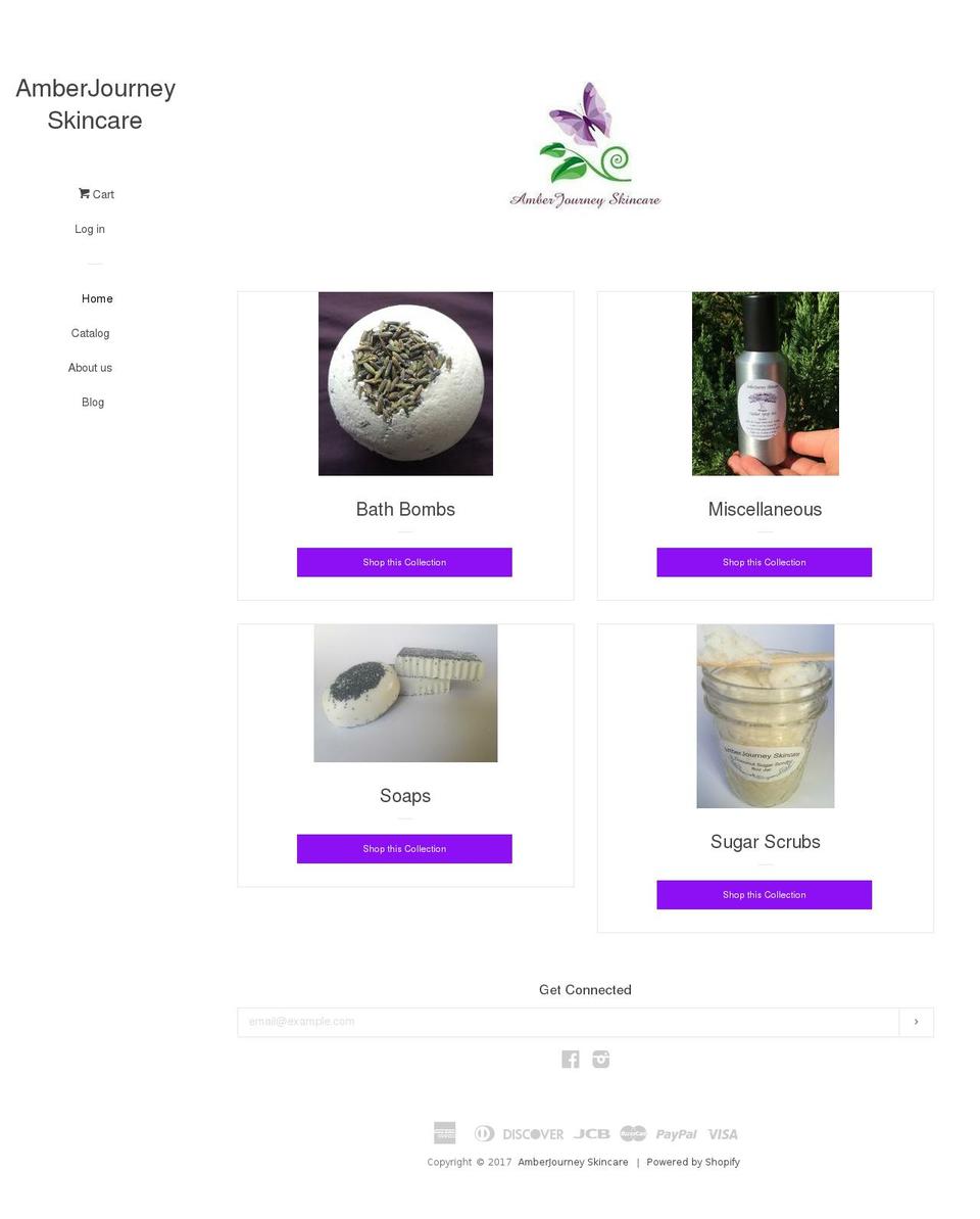 amberjourneyskincare.com shopify website screenshot
