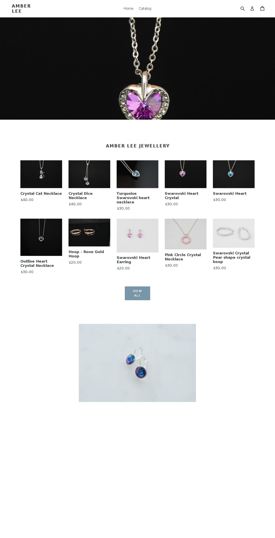 amberleejewellery.com — Shopify storefront screenshot