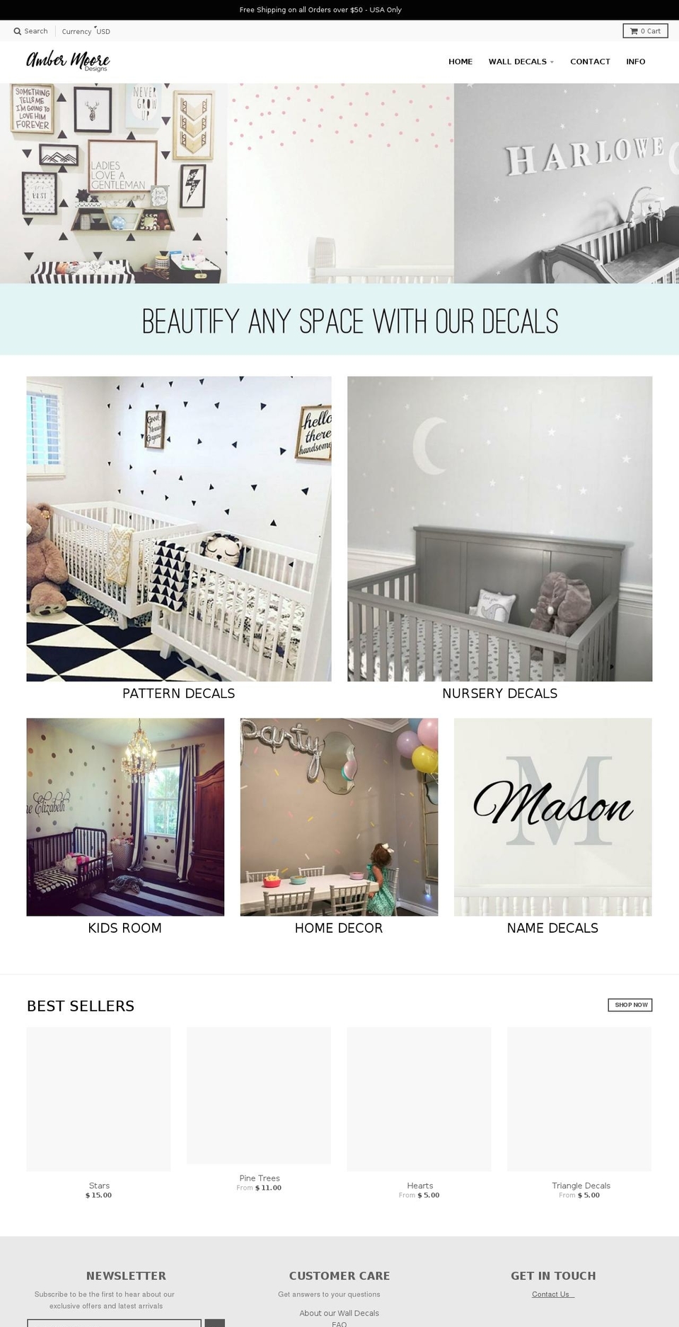 ambermooredesigns.com — Shopify storefront screenshot