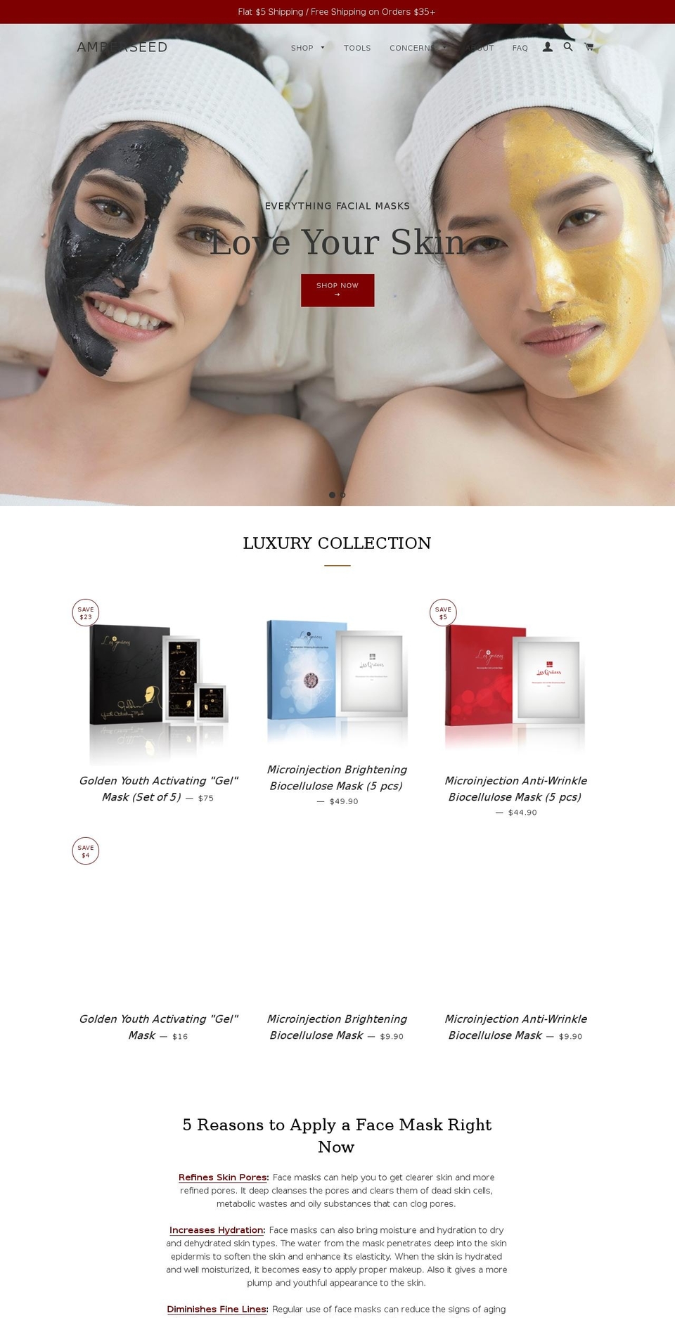 amberseed.com — Shopify storefront screenshot