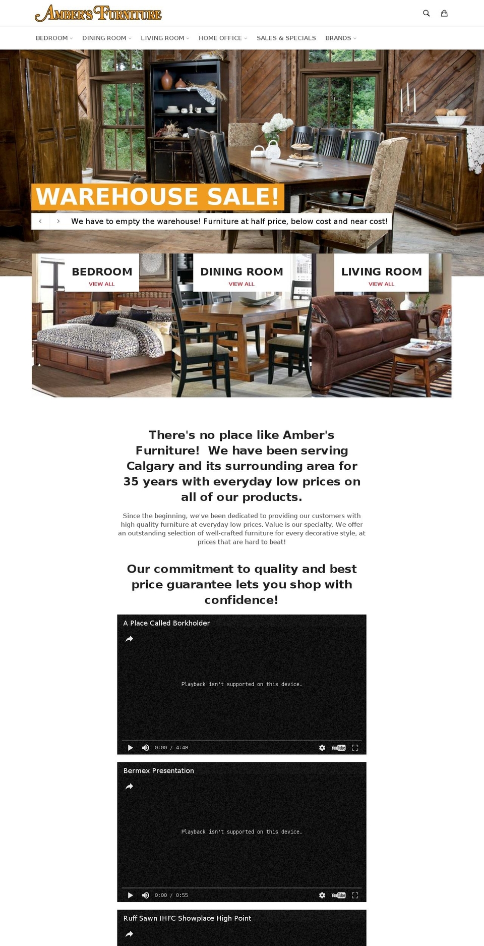 Venture Shopify theme site example ambersfurniture.com
