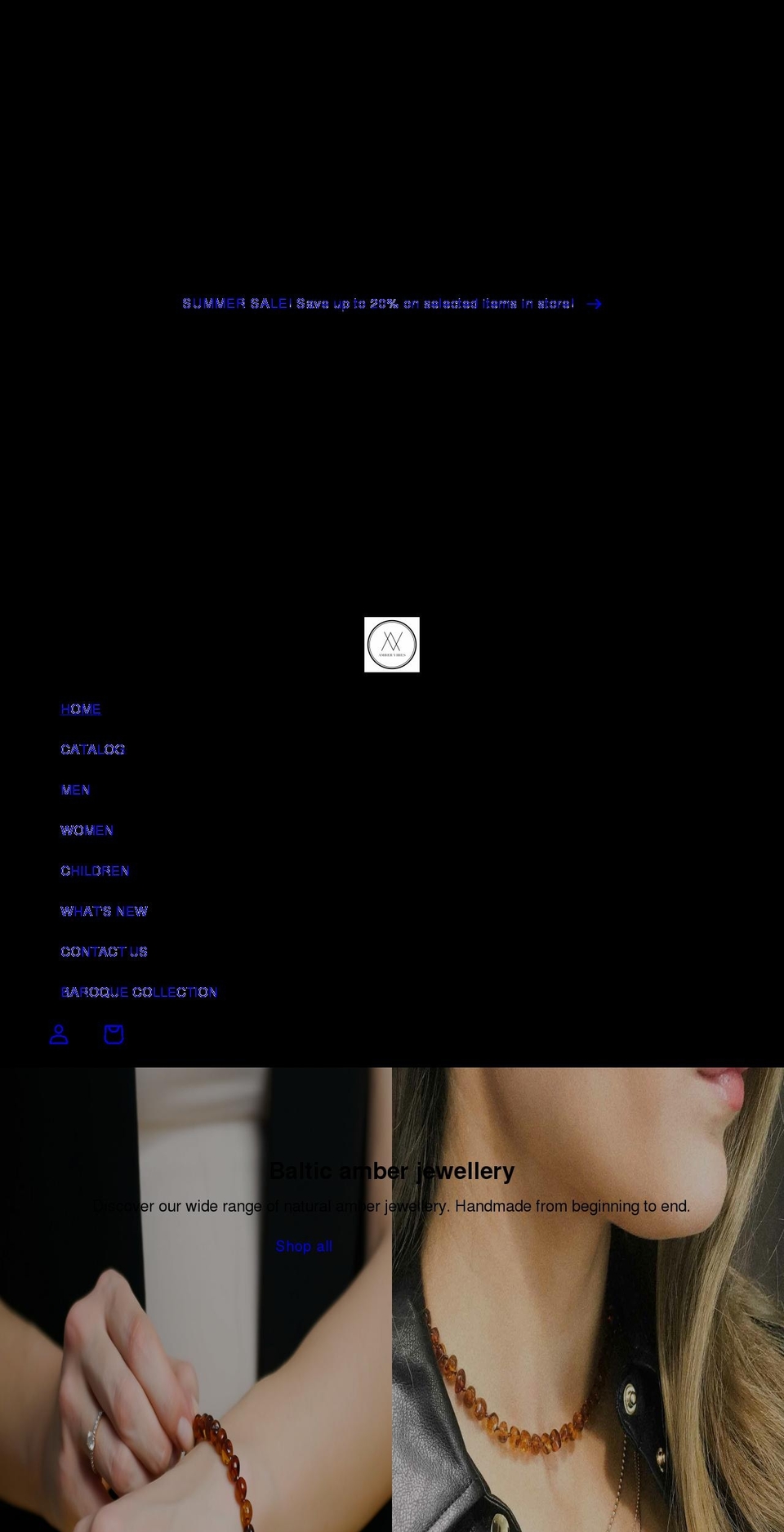 ambervibes.com shopify website screenshot