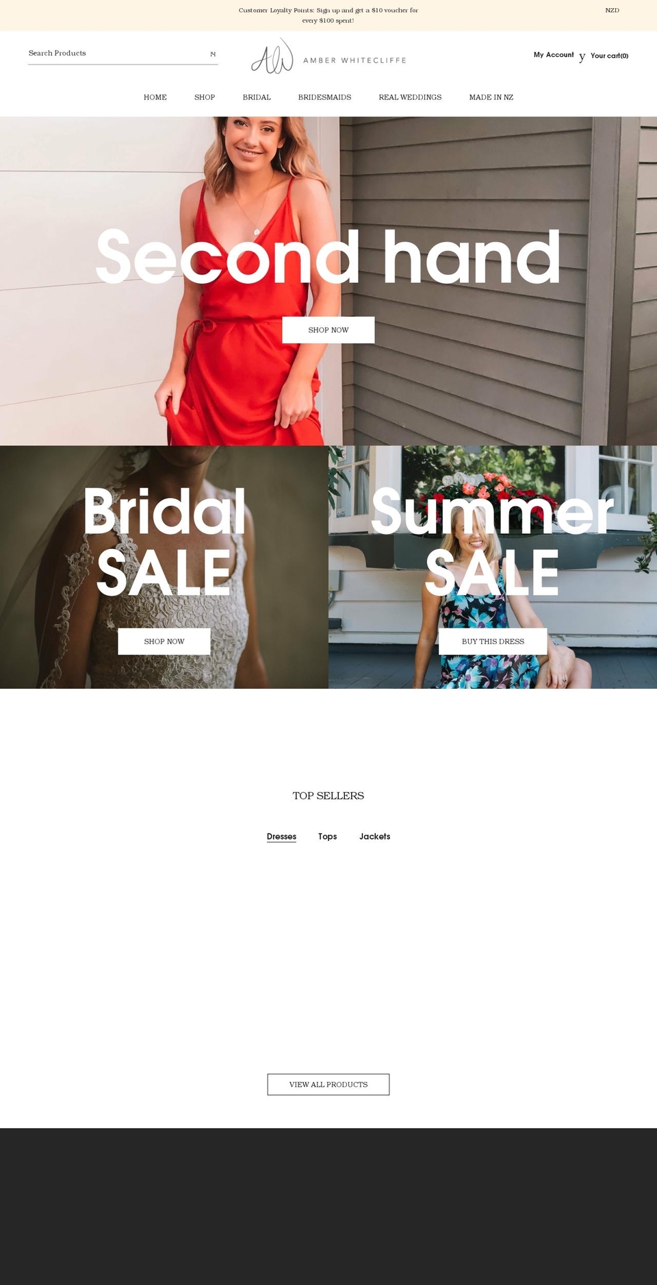 Amber Shopify theme site example amberwhitecliffe.com