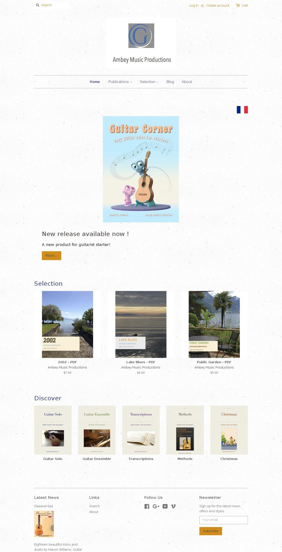 ambeymusicproductions.com — Shopify storefront screenshot