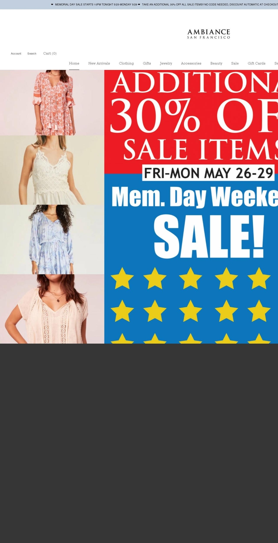ambiancesf.com shopify website screenshot