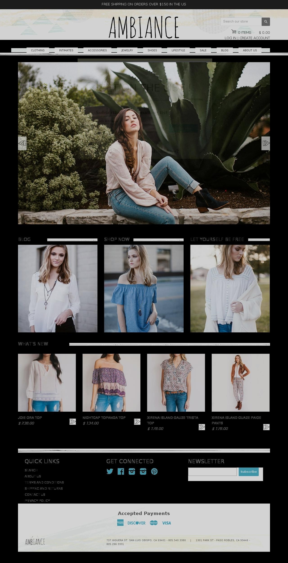 ambianceslo.com shopify website screenshot