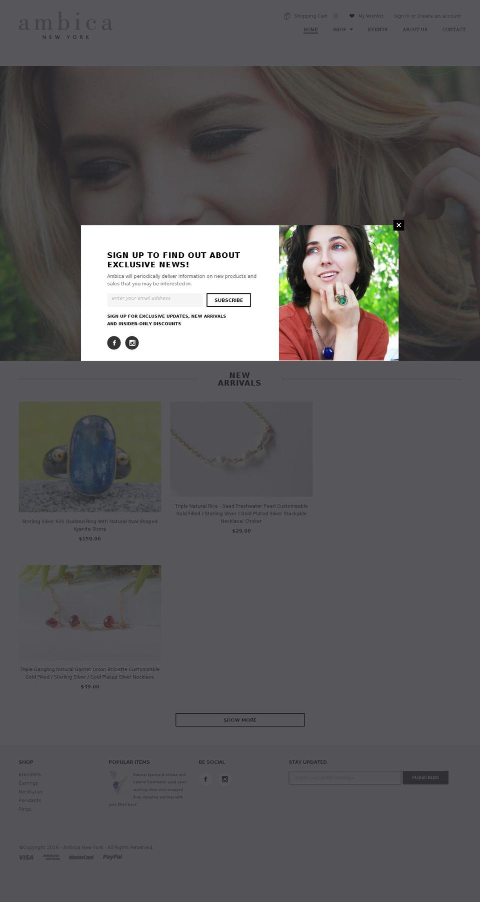 ambicanyc.com shopify website screenshot