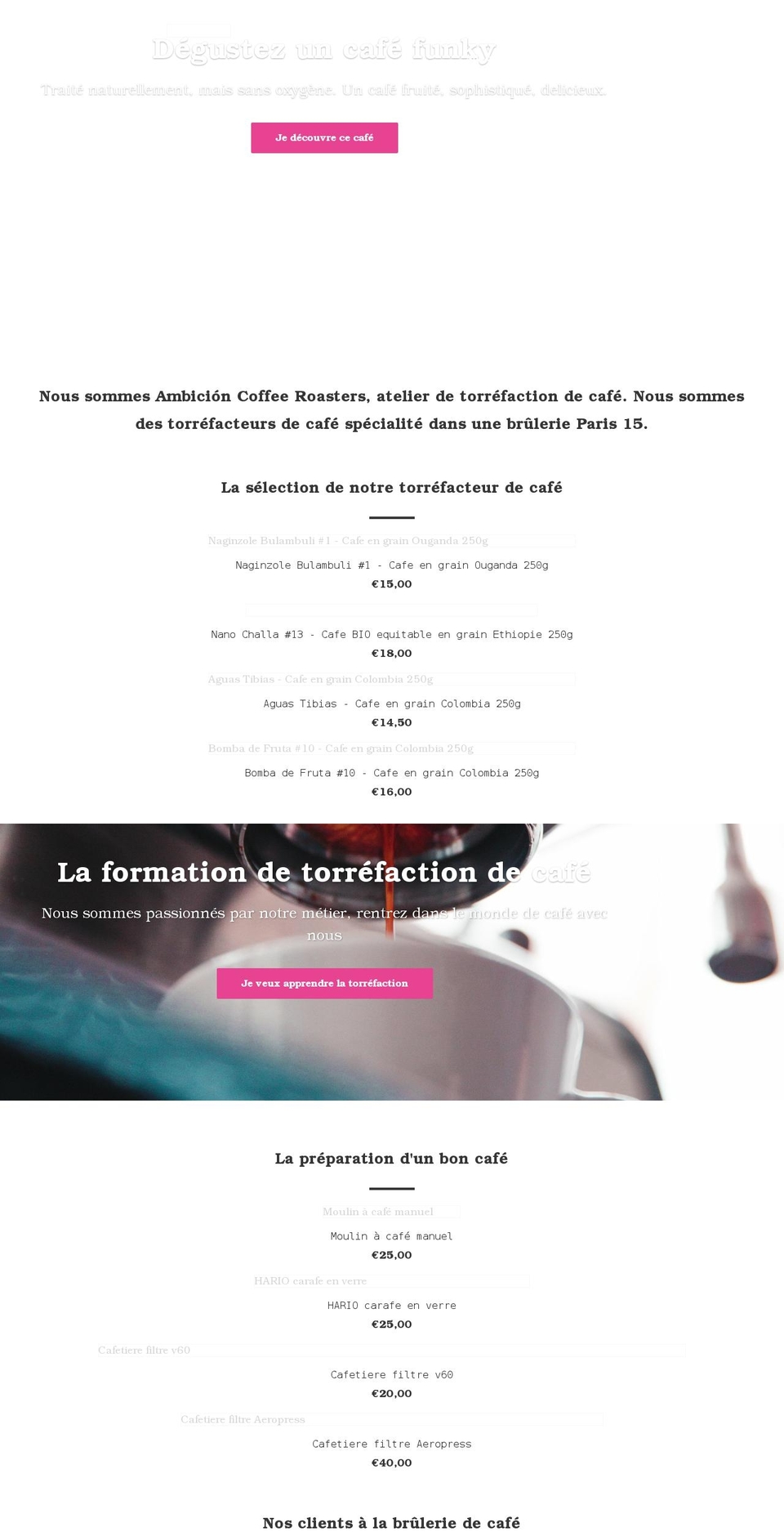 ambicion.coffee shopify website screenshot