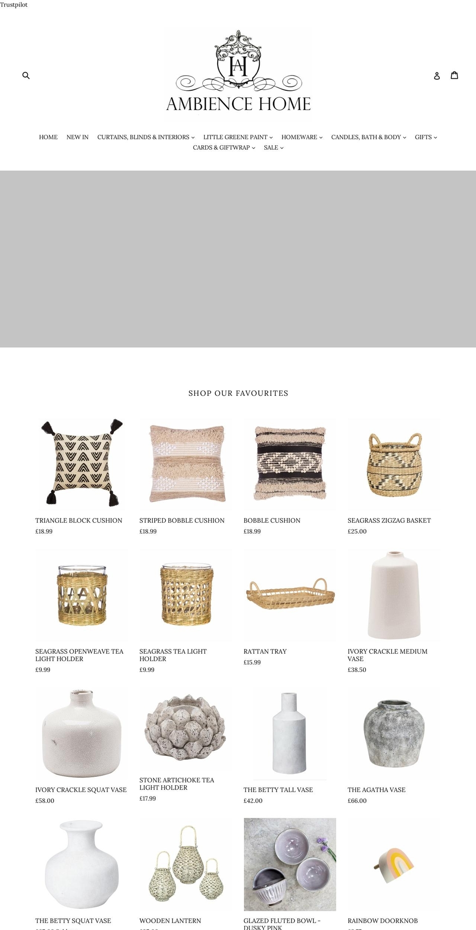 ambiencehome.co.uk shopify website screenshot