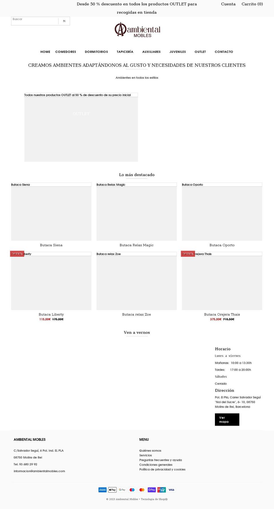 ambientalmobles.com shopify website screenshot