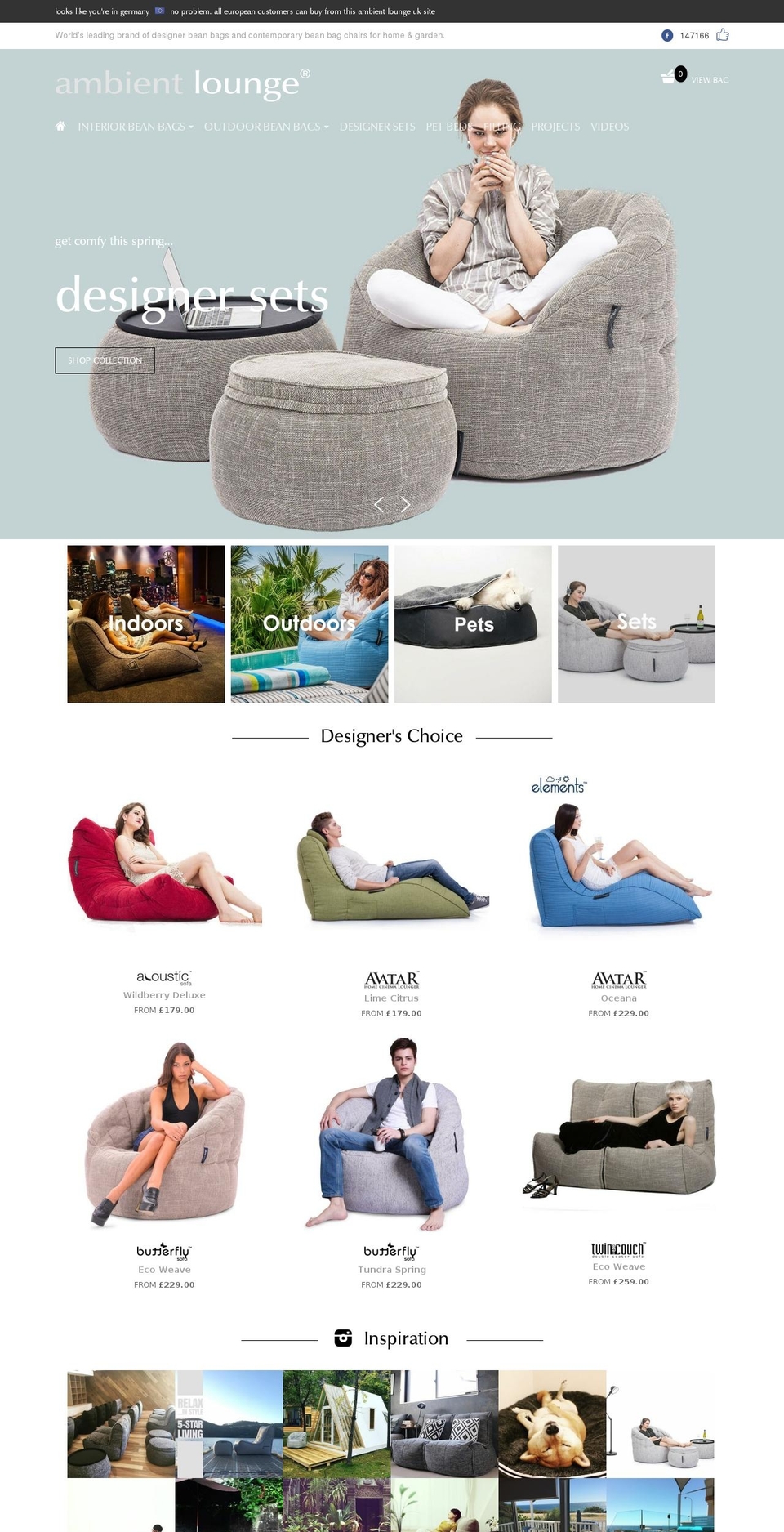 ambientlounge.co.uk shopify website screenshot