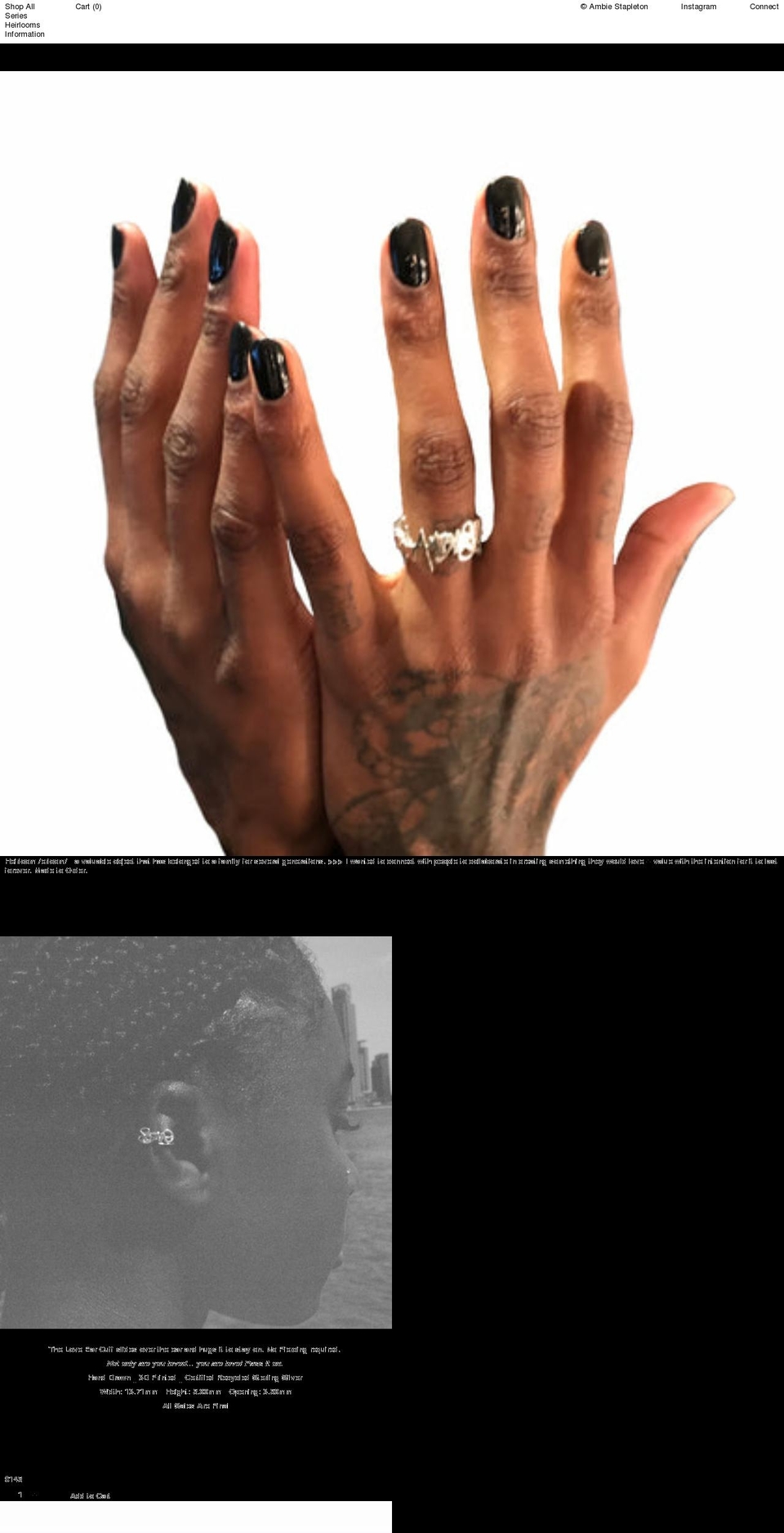 ambiestapleton.com shopify website screenshot