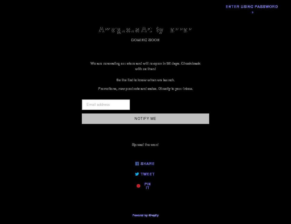 ambiguousartbyhannah.com shopify website screenshot